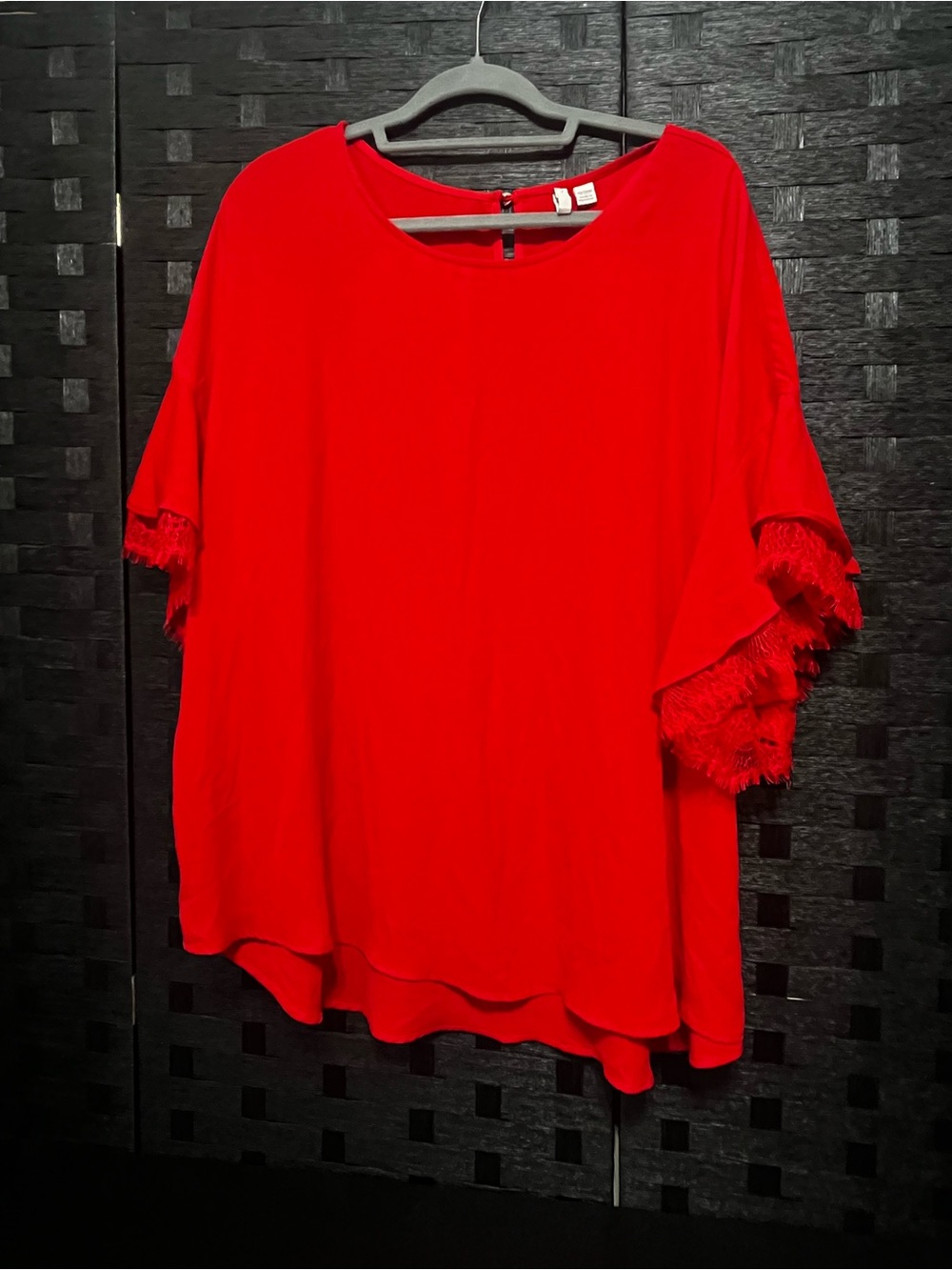 Cato Red Fringe Sleeve Blouse Note:See pictures for condition/Spot